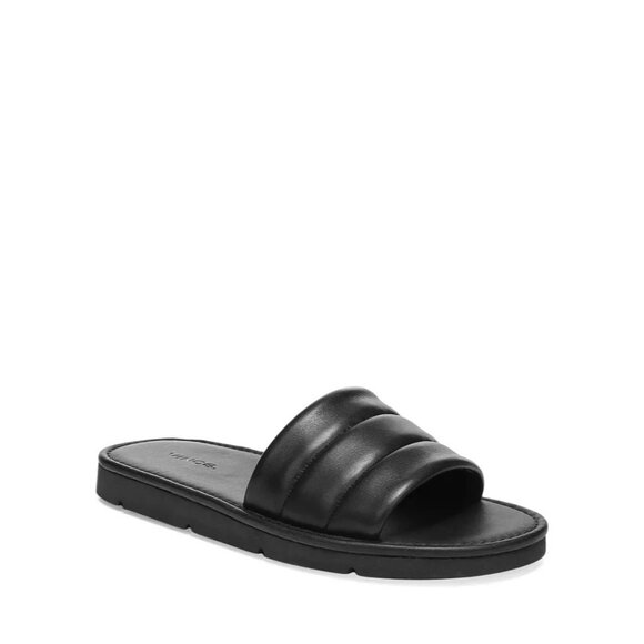 Vince Olina Padded Leather Flat Sandals Size 6.5 - Picture 1 of 6